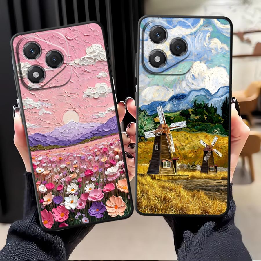 Чехол для телефона Honor X6 X8 X7 X9a X5b Magic5Lite 70 200 400 Lite 8X 90 Креативный масляная живопись Пейзаж