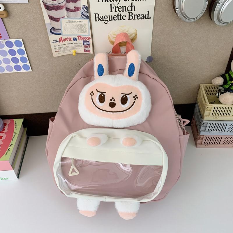 Новый 3D-рюкзак для детей на два плеча с мультяшным рисунком, милой куклой и большой вместимостью.