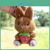 Plush Bunny Keychain With Strawberry Design For Girls Gift And Bag Decoration
