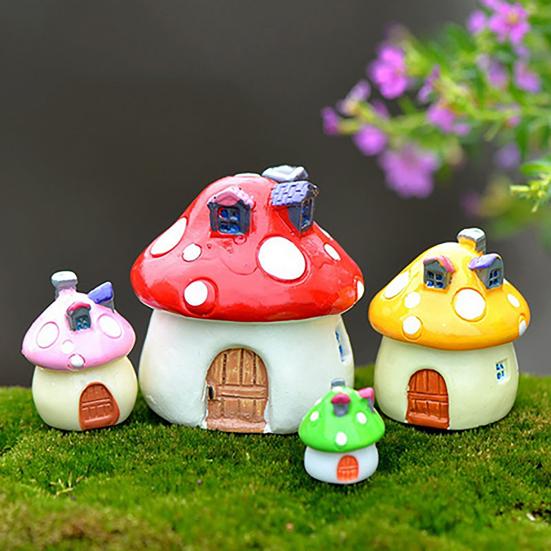 Miniature Garden Ornament Waterproof Popular 3 Sizes Cute Mushroom Gardening Props for Home Decor