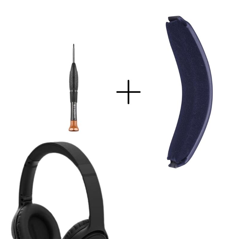 Замена амбушюры оголовья с отверткой для наушников QC35/35II с охватывающими уши чашками. Простая установка. Мягкая протеиновая кожа