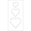 Cutting Mold - Creotime - 3 Hearts - Grey - 14 X 15.25 Cm - For Children from 6 Years Old
