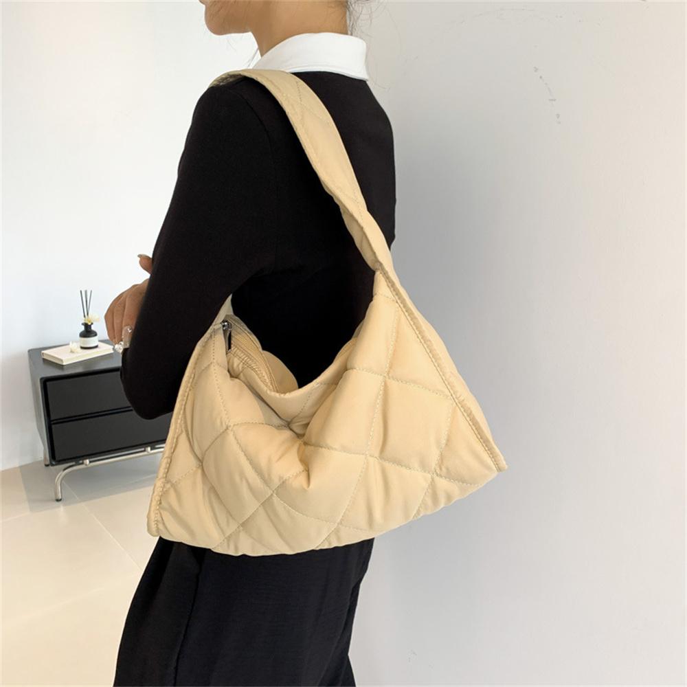 Модные зимние сумки с хлопковой подкладкой, женские стеганые вышитые универсальные сумки через плечо, женские повседневные однотонные сумки подмышками
