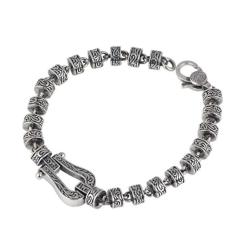 Новый браслет с ретро-винтажным и минималистским дизайном, модный браслет в форме пряжки для мужчин и женщин