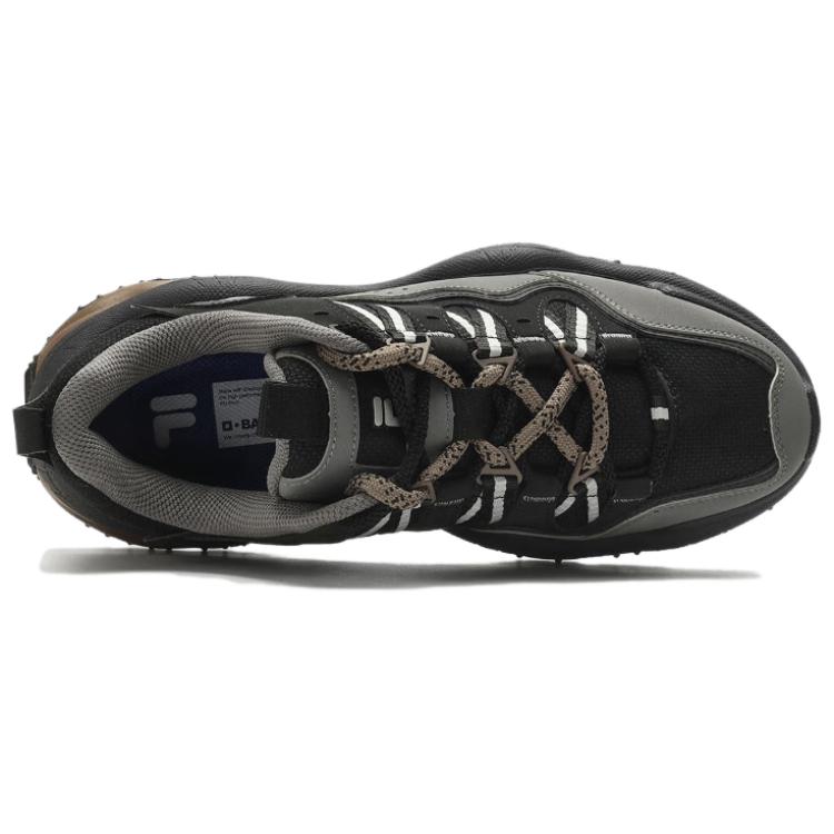 Fila Fusion QD 96 DX Сетчатая ткань Синтетическая кожа Удобные Амортизирующие Низкие Папины кроссовки Мужские кроссовки Серый Черный T12M411111FBQ