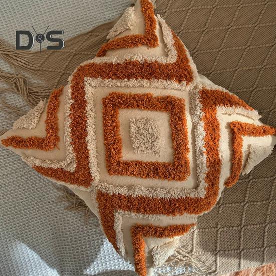 Вышитая наволочка, вышитая наволочка с кисточками, декоративная наволочка из хлопка и льна для дивана, кровати, автомобиля