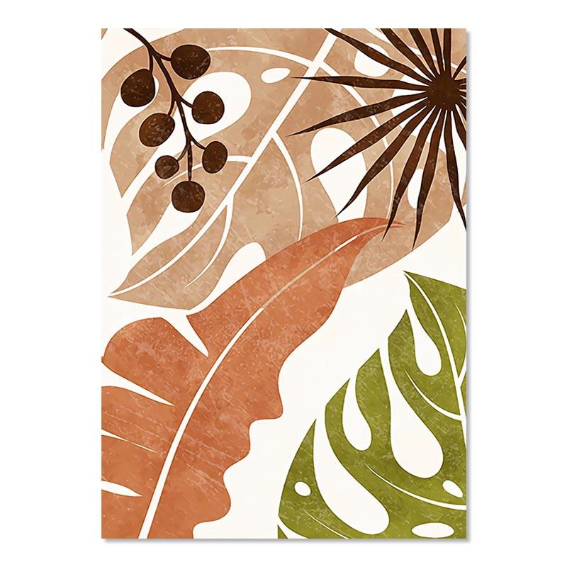 Бохо Монстера Пальмовый Лист Настенные Панно Линии Геометрии Художественный Плакат Солнце Луна Настенные Плакаты Абстрактное Искусство Живопись Cuadros Decorativos