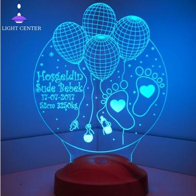 3D настраиваемые/тематические ночные лампы на день рождения, детская лампа, лунный ночник, комнатная лампа, настольный декор, крутые лампы