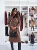 Autumn/Winter Women's Simple Fashion Double-Breasted Woolen Coat with Belt
