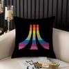 Classic A-AtariS Game Logo Pillow Case Home Dorm Chair Back Short Plush Double-sided Printing Office Nap Time Cushion Cover