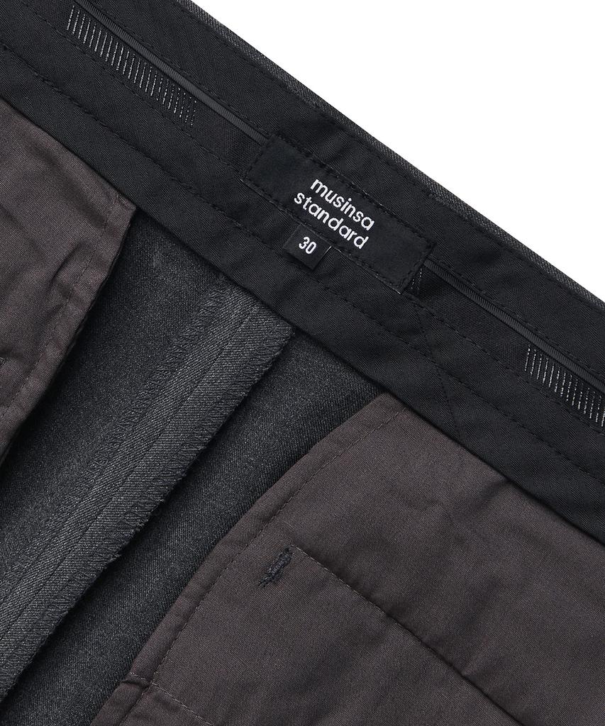 MUSINSA STANDARD Real Wide Belted Slacks [Medium Gray]