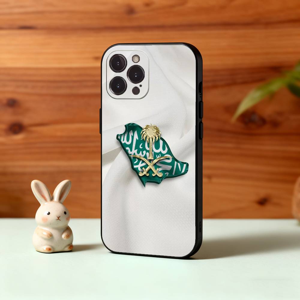 Чехол для телефона с флагом Королевства Саудовская Аравия K-S для iPhone17 16 15 14 13 12 11 Pro Max Plus, Мягкий черный чехол 5G