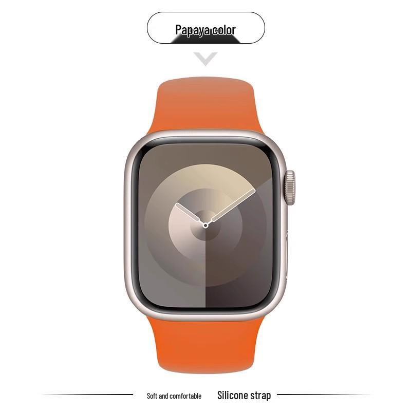 Совместимый силиконовый ремешок для Apple Watch Series 8, 9, 10 и 11 - Новая стандартная модель для девушек (S)