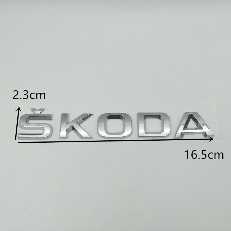 qhnkr5 1pcs 3D ABS high quality silver/black car Letter Emblem Rear tail trunk Decals badge sticker Decal styling For Skoda