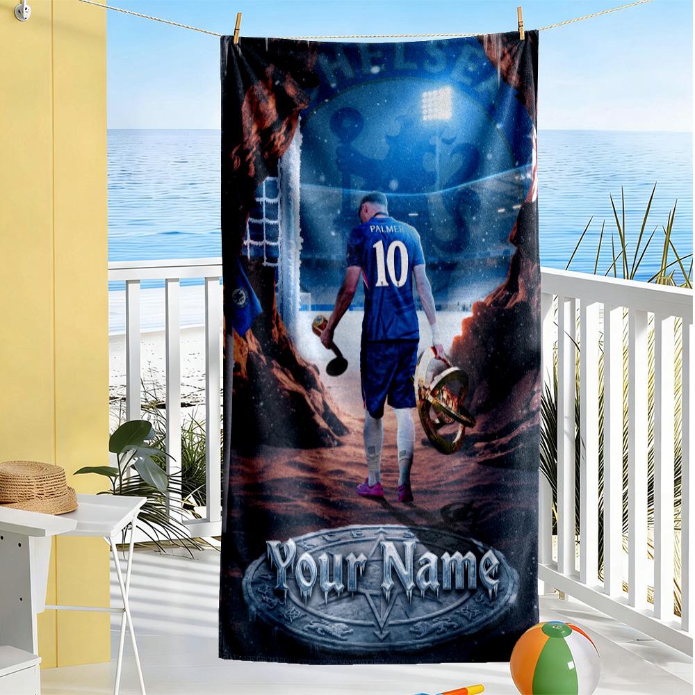 Chelsea Fc Football Player Personalized Name Beach Towel Super Soft & Absorbent