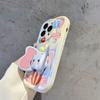 For Samsung Galaxy A05 A15 A35 A55 A04S A14 A24 A34 A54 A13 A33 A53 A32 A52 Magic Show Elephant Ear Holder Cartoon Phone Case