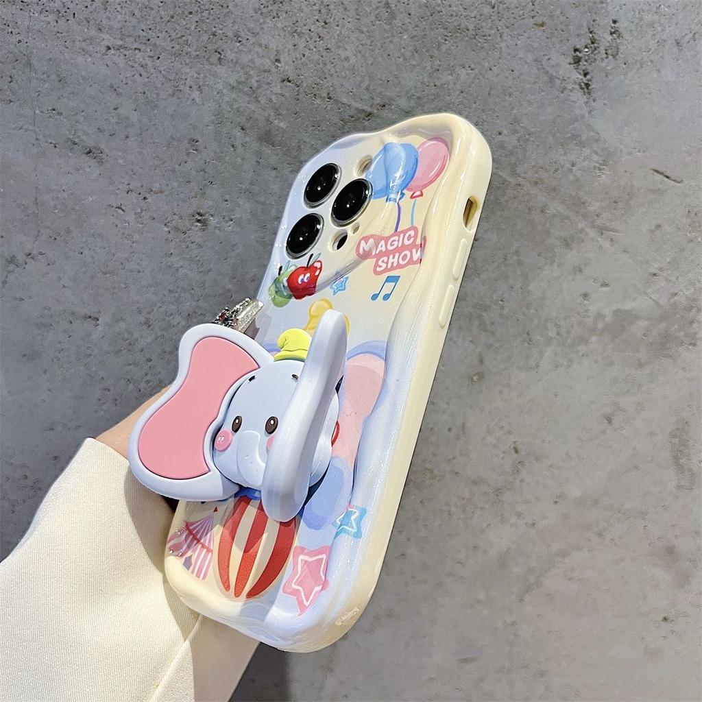 For Samsung Galaxy A05 A15 A35 A55 A04S A14 A24 A34 A54 A13 A33 A53 A32 A52 Magic Show Elephant Ear Holder Cartoon Phone Case