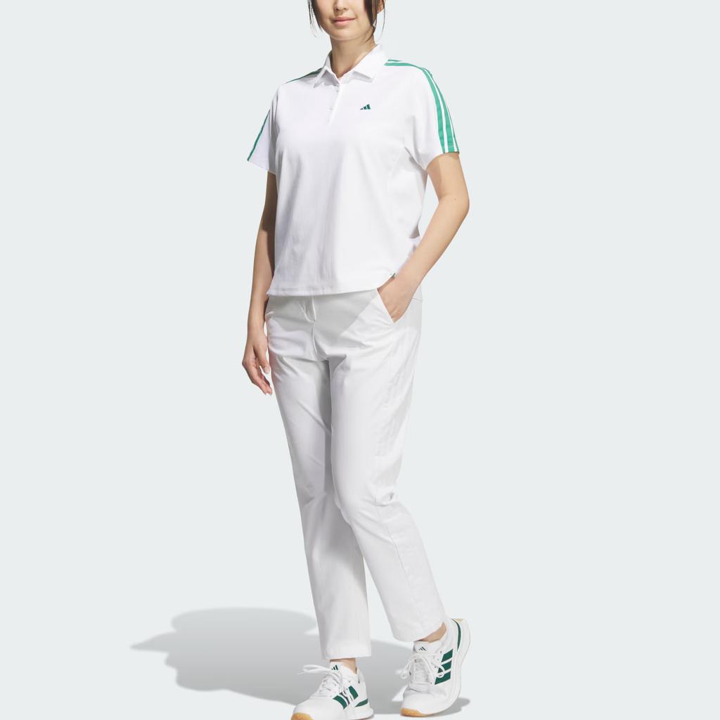 adidas Женская полосатая свободная футболка для гольфа с коротким рукавом Climacool tops KD7210