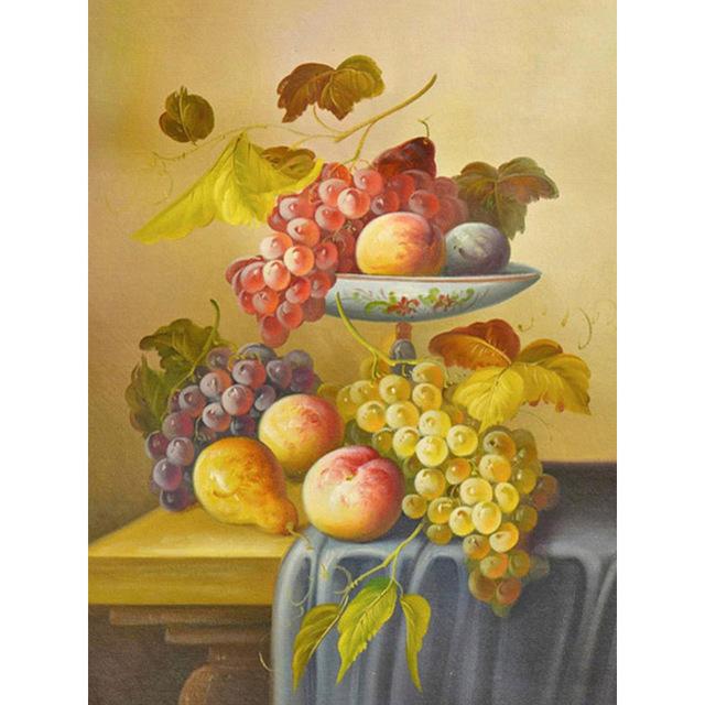 5D DIY Полный дрель Алмазная картина Фрукты серии Бутылка красного вина Алмазная мозаика Пейзаж Вышивка крестиком Наборы домашнего декора