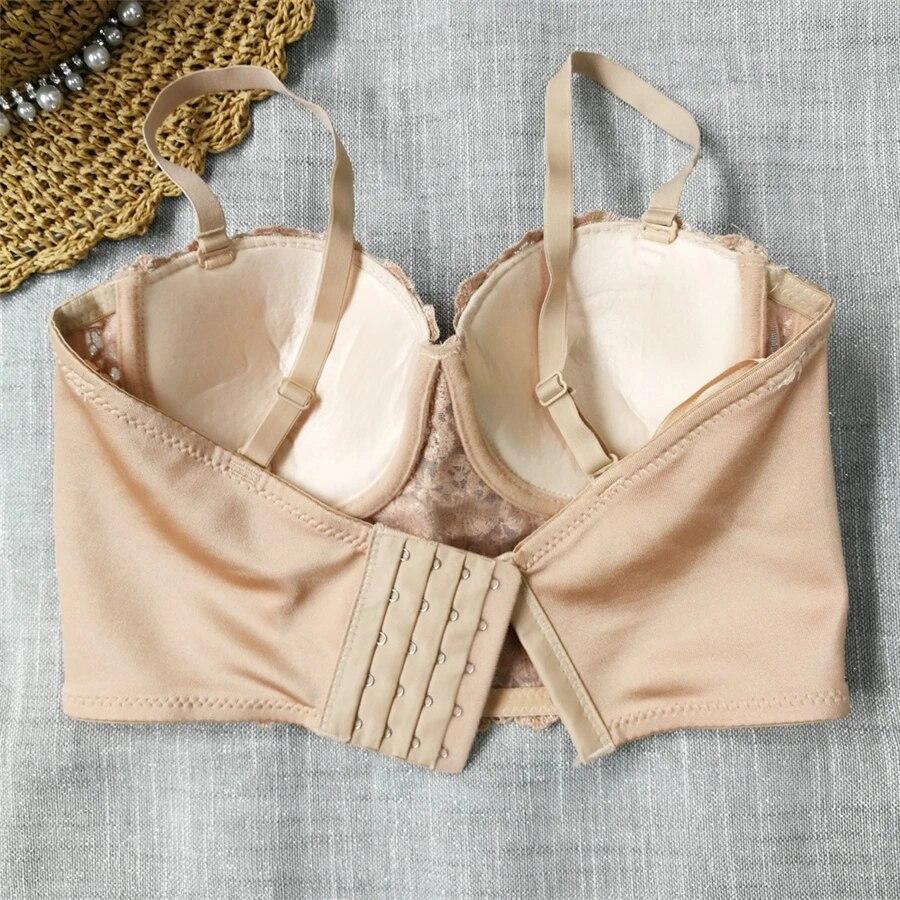 Укороченные топы yushutiff, кружевной женский корсет со стразами, летний бюстгальтер пуш-ап, укороченный бюстгальтер без косточек, женский бюстье, Femme Mujer, одежда