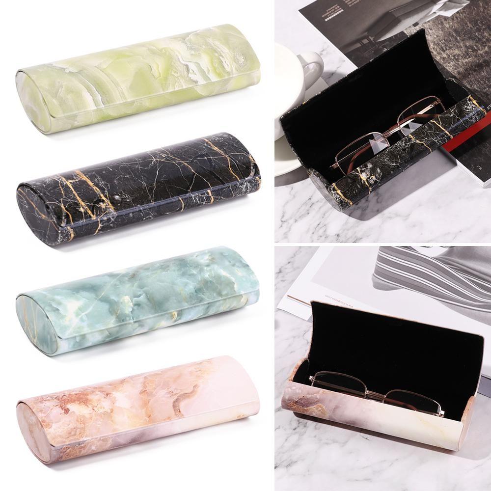 Sun Glasses Box Waterproof PU Portable Eyeglasses Case Strong Magnet Marble Pattern Glasses Box