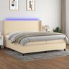 VidaXL Slatted Bed Base with LED Mattress, Upholstered Bed with Headboard, Double Bed, Adult Bedroom Bed, Modern, 3138186