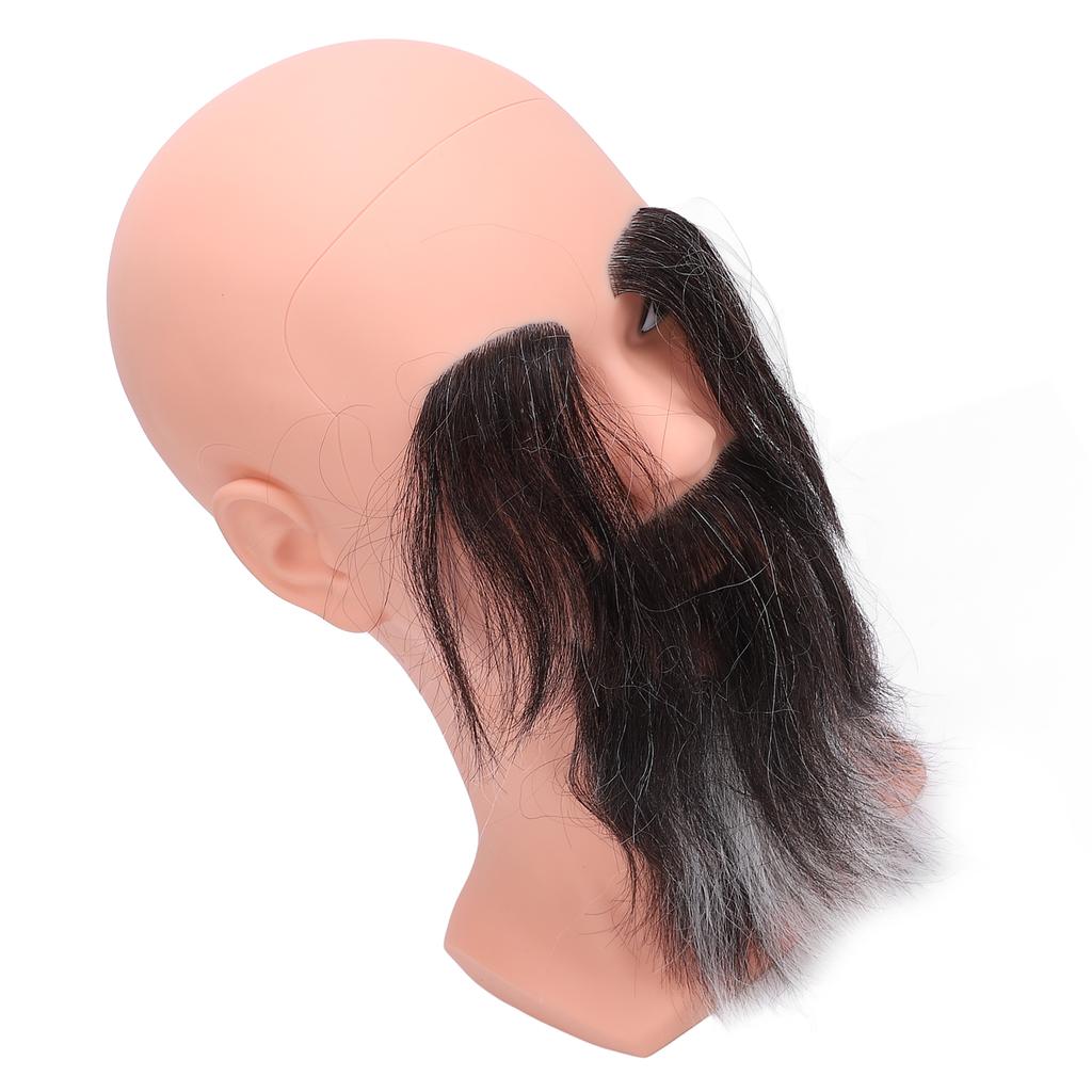Голова манекена парикмахера с длинной бородой и бровями, многоразовая, из смолы и ПВХ, парикмахерская практика, лысая голова