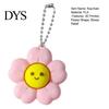 Anxiety Relief Gadget Smiling Flower Keychain Fidget Toy, Floral Clicker Sensory Toy for Stress Relief, Hanging Bag Charm with Ball Chain Key