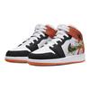 Детские кроссовки Air Jordan 1 Mid GS Floral Оранжевый Белый Черный DQ8390-100