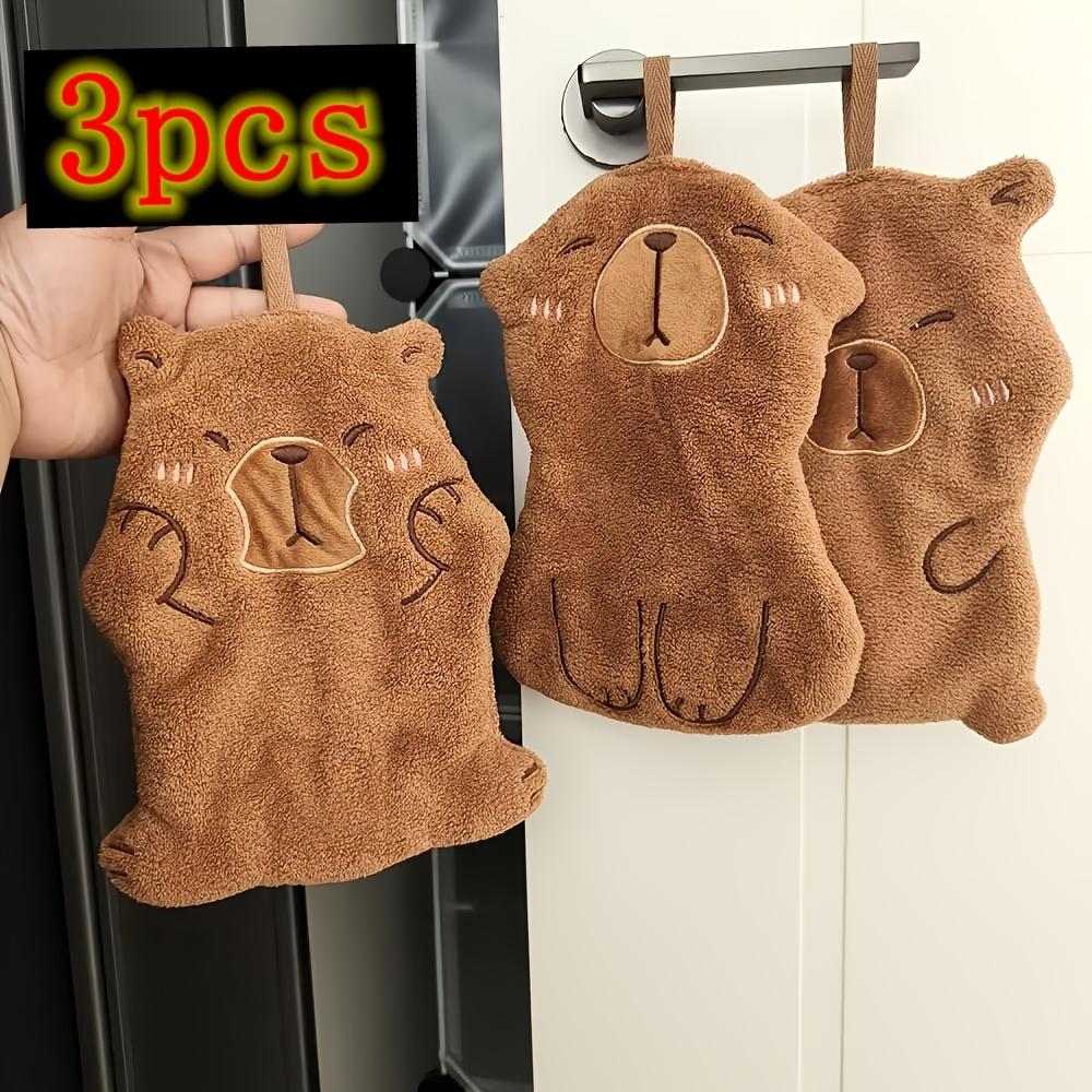 3Pcs Cute Capybara Hand Towels - Soft Microfiber Bath Towels And Kitchen Towels, Suitable For Sensitive Skin, Highly Absorbent And Hypoallergenic