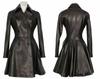 Stylish Coat Jacket Black Women Genuine Leather Lambskin Long Overcoat Trench