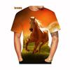 Новая Мода Лошадь 3D Принтованные Мужские и Женские Футболки Животное Лошадь Принтованные Повседневные Свободные с Коротким Рукавом Размер XS-5XL