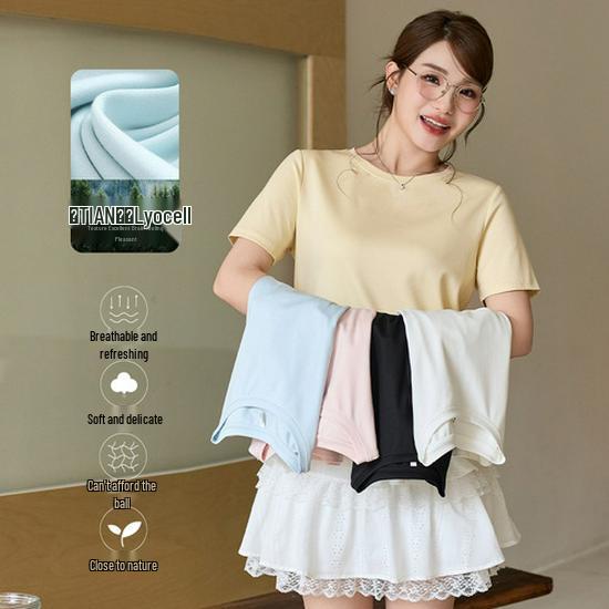 Autumn Preppy Style Plus Size High Waist Pleated Skirt for Women