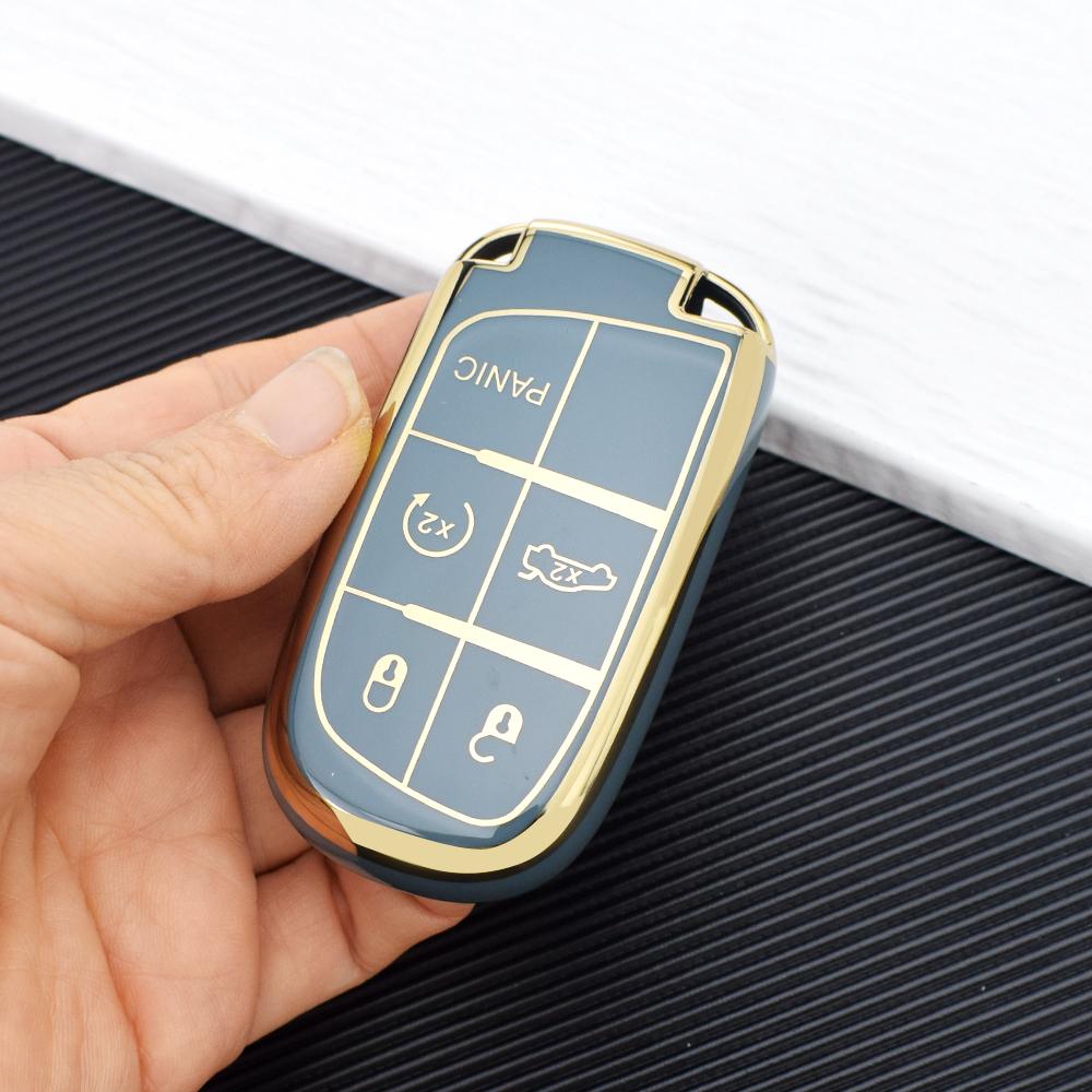 5 кнопок ТПУ чехол для смарт-ключа автомобиля для Jeep Renegade Frand Cherokee Dodge Journey Charger Chrysler 200 300 300 корпус брелок