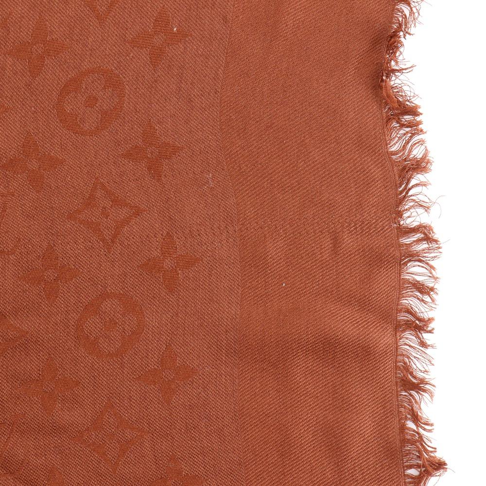 LOUIS VUITTON Monogram Stall Brown silk/wool Women Used