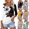 Рубашка для женщин, модная повседневная свободная футболка с квадратным вырезом и рукавами 3/4, женский топ