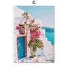 Santorini Aegean Town Scandinavia Flowers Sea NordicPosters Wall Art Canvas Painting  And Prints Pictures For Living Room Decor