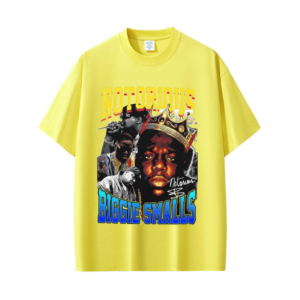 Графическая футболка рэпера The Notorious B.I.G. Футболка с принтом Бигги Смоллса Унисекс Женская Хип-Хоп Винтажная Оверсайз Футболка с коротким рукавом