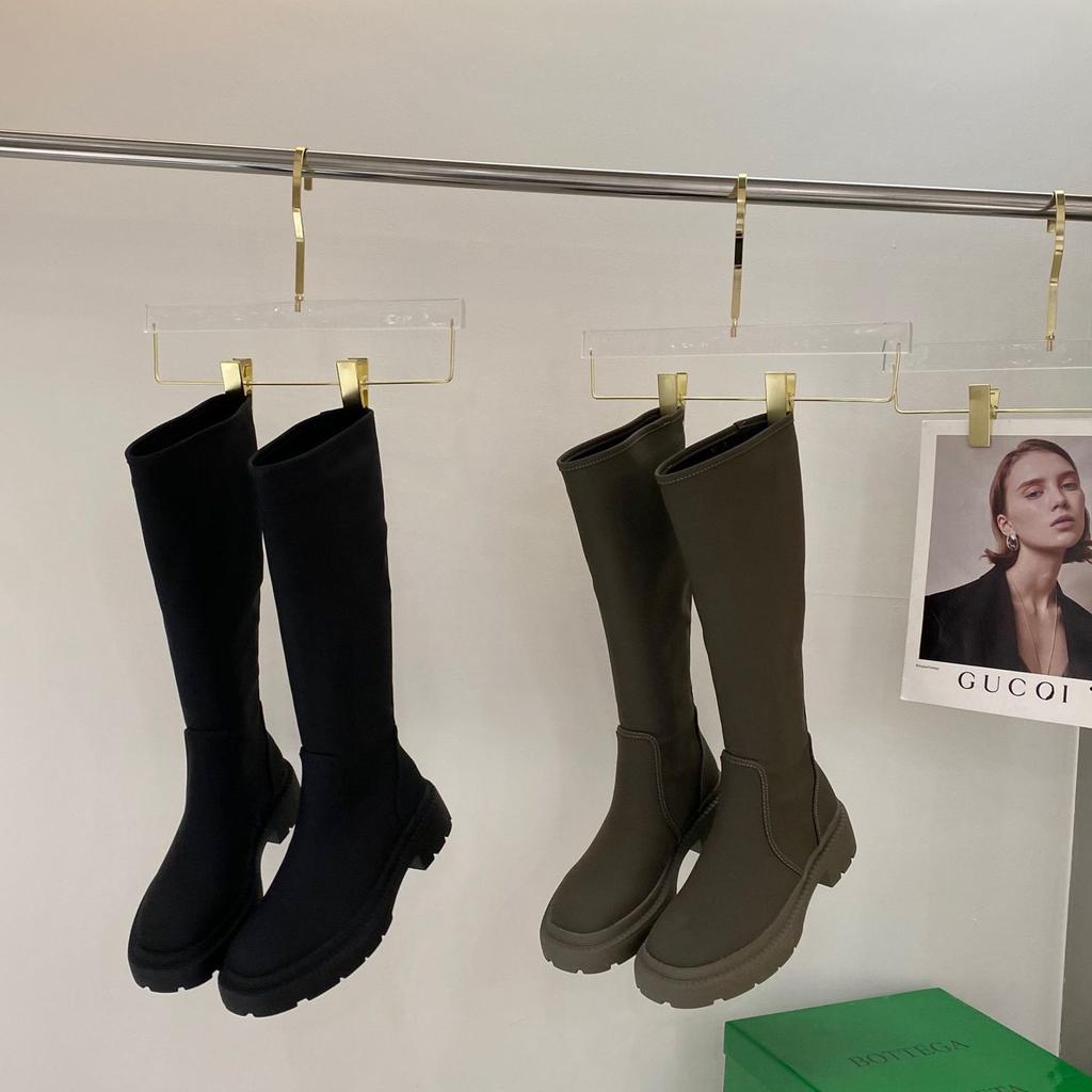 Новые женские высокие сапоги, туфли на платформе с квадратным каблуком, ботинки «Челси», женская обувь, зеленые, черные женские ботинки, размер 35–40, женские ботинки