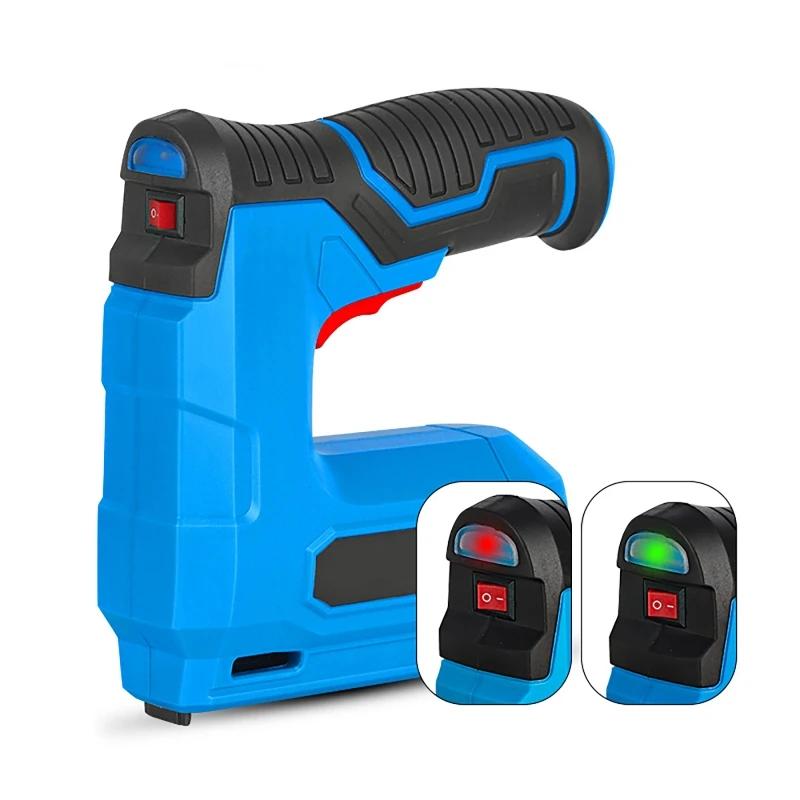 Электрический степлер Lithy-ion CordlessNail Gun Staple Gun Nailer Stepler Furniture DIY Tool Wood Frame Multitool Nail Stepler Gun