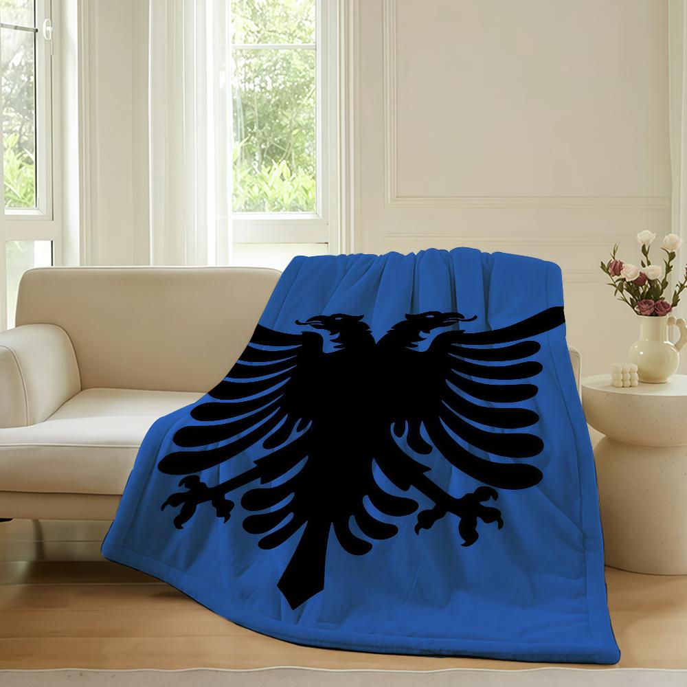 Флаг страны А Албания Плед для дивана Офиса Кровати Самолета Путешествий Сна Чтения Отдыха Кемпинга Мягкий и Теплый