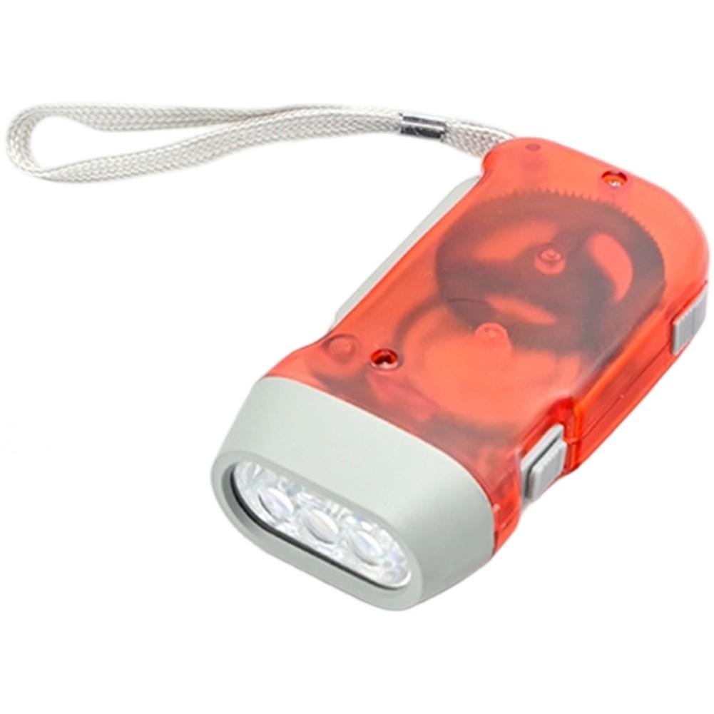 Portable outdoor hand-crank generator flashlight for mini pocket camping light