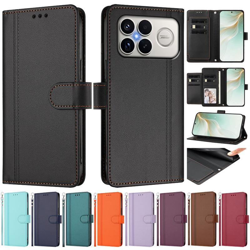 Кожаный чехол-книжка на For Xiaomi Poco F7 F8 Ultra POCO F8 Pro F3 F5 F6 F7 Pro Чехол Мульти 9-карточный кошелек Обложка-книга Funda Coque