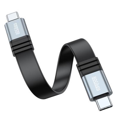 Супергибкий USB4 Type C кабель 15 см, скорость 80 Гбит/с, видеовыход, силиконовая и алюминиевая оплетка, подходит для устройств 5