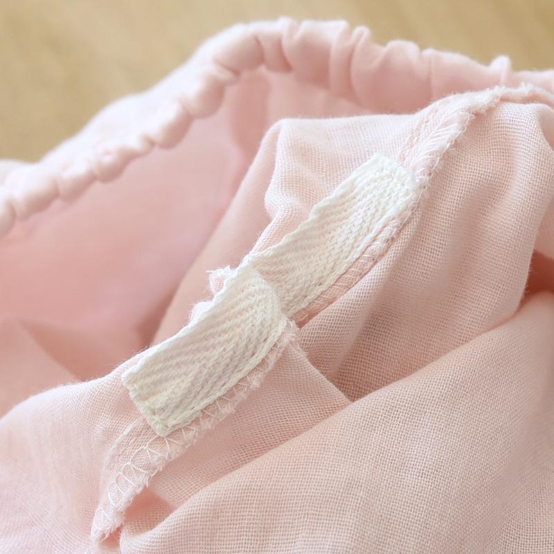 Весна и лето, новая женская пижама, комплект из трех предметов: короткие рукава + шорты + брюки, 100% хлопок, марля, женский домашний комплект