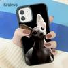 Чехол для телефона Krajews animal Sphynx Hairless cat для iPhone 14 5 SE 6s 7 8 plus X XR XS 11 12 13 pro max Samsung S21 S22ultra