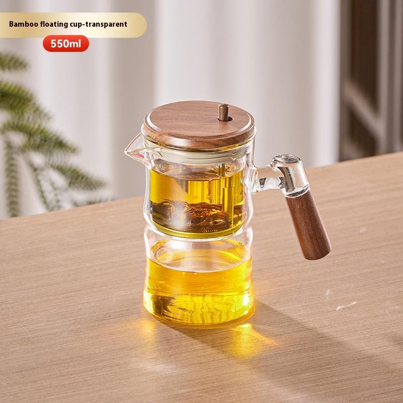 Чайник в форме бамбука, термостойкий стеклянный чайник, фильтр для разделения чая одним нажатием, чайник для заваривания чая, чайный набор