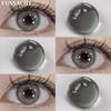 FUNSACHY2pcs Brown Colored Contacts Lenses with Myopia 0~-8.00 Degree Yearly Beauty Cosmetic Makeup Pupils 14.5mm Blue Eye Lens