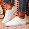 Summer New Flat Bottom Lace-up Mesh Canvas Flats Breathable Lightweight Casual Board Shoes Lace-up Large Size White Single Shoes