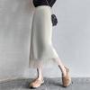 Reversible Pleated Women's Autumn Winter Knitted Midi Skirt A-Line Bodycon Style To Pair with Sweaters